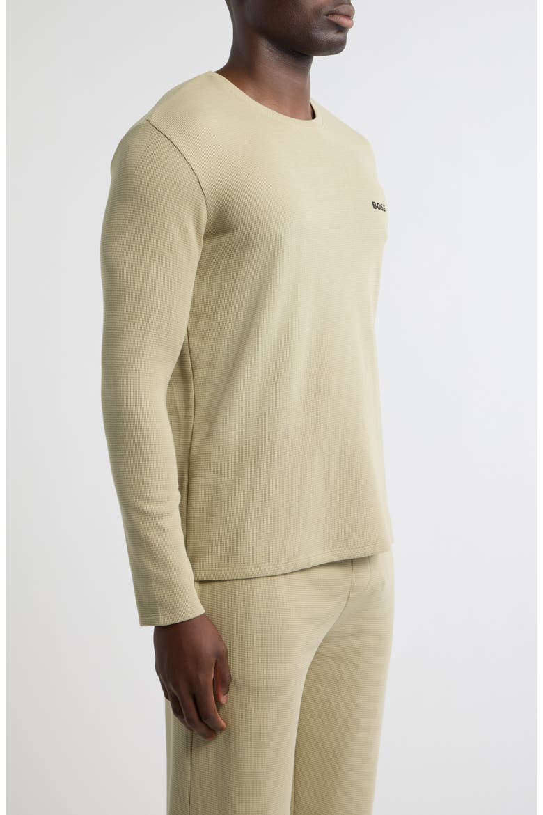 Long Sleeve Waffle Pajama T-Shirt, Alternate, color, LIGHT/ PASTEL GREEN