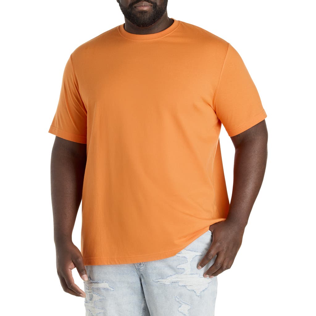 Harbor Bay By Dxl Big & Tall Moisture-wicking Jersey T-shirt In Orange