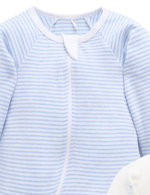 Purebaby 2 Pack Zip Footie