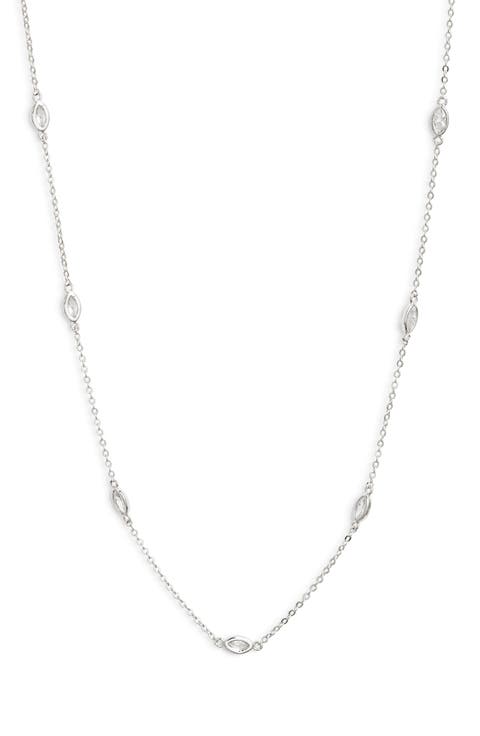 Marquise Bezel Wrap Necklace