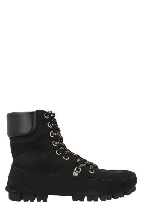 Ferragamo Lace-up Combat Boot In Black