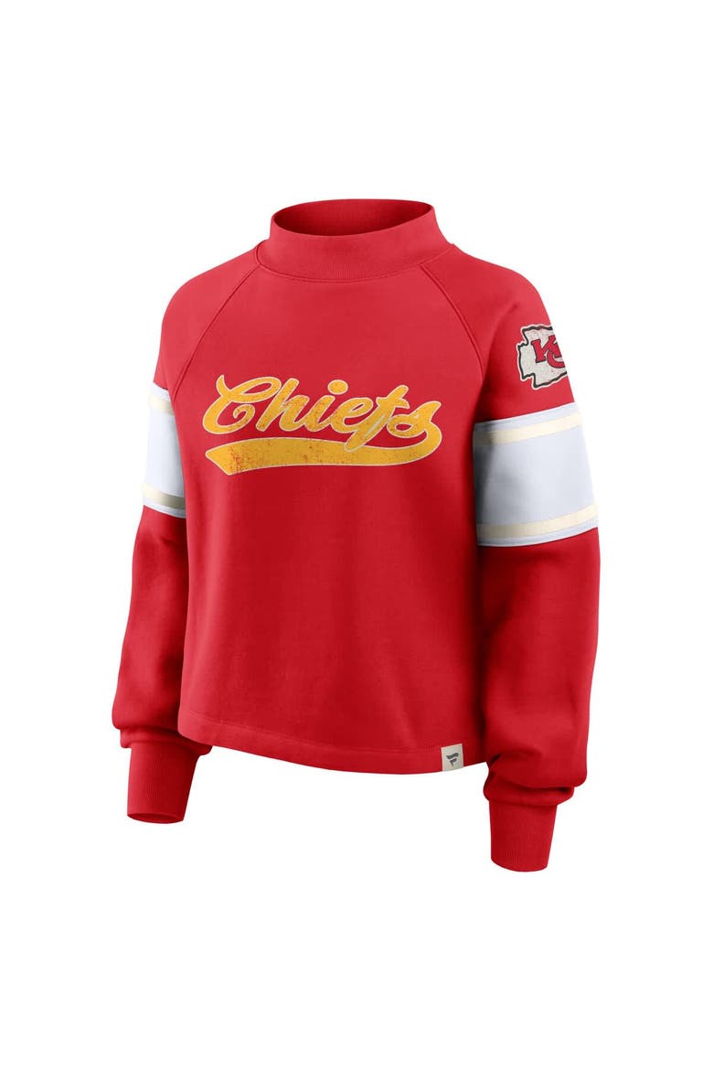 Women's Fanatics Red Kansas City Chiefs Oversized Hometown Toss Sweep Mock Neck Pullover, Alternate, color, Red