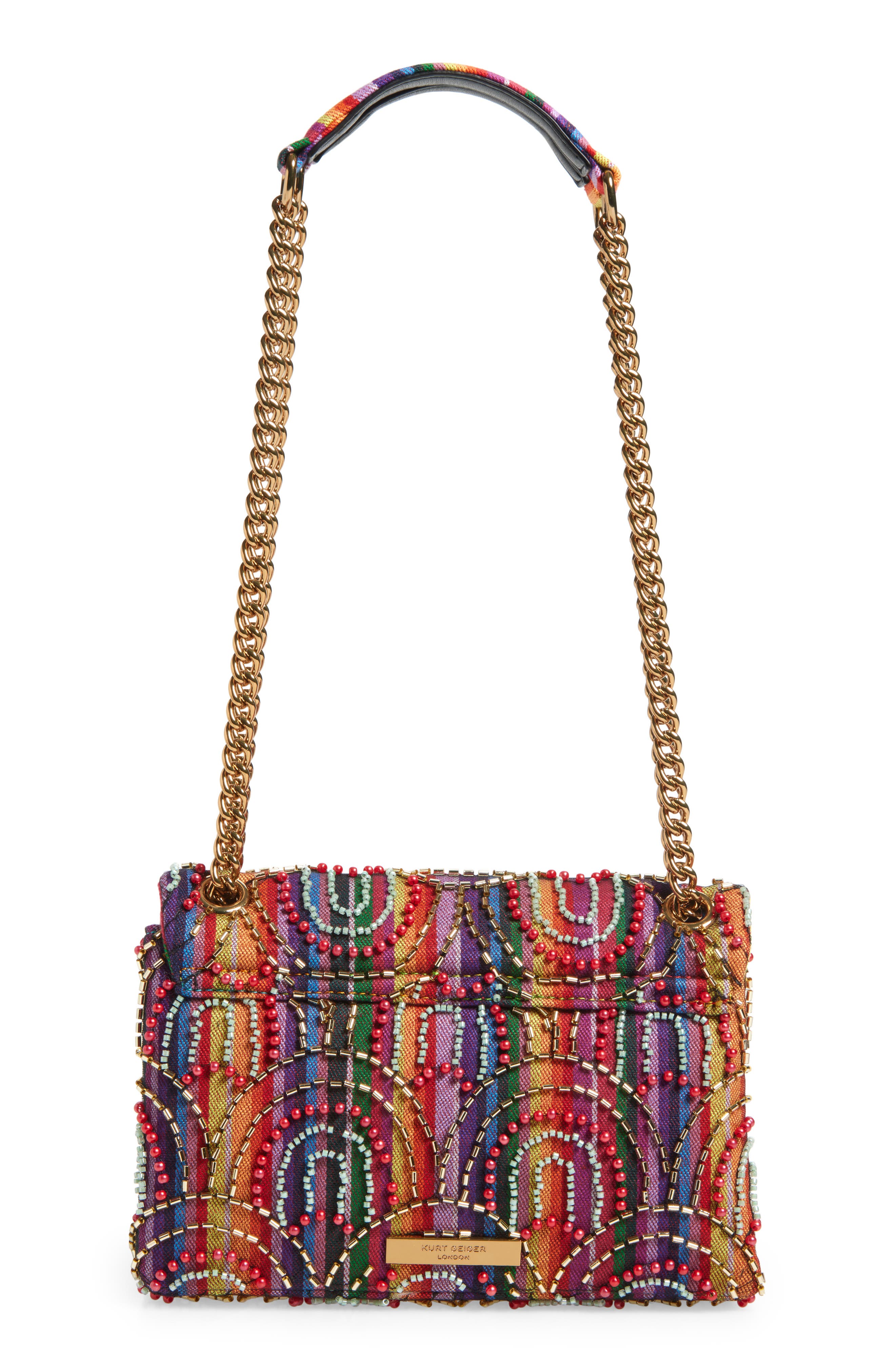 Kurt Geiger London Medium Soft Kensington Convertible Shoulder Bag, Alternate, color, Rainbow Multi