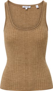 Veronica Beard Burke Merino Wool Rib Sweater Tank