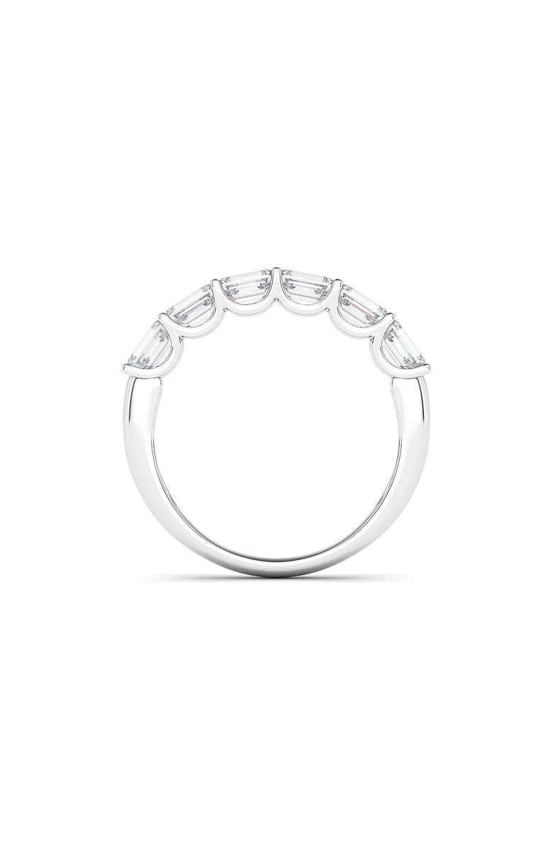 HauteCarat Half Sideways Lab Created Diamond 18K Gold Eternity Ring, Alternate, color, White Gold