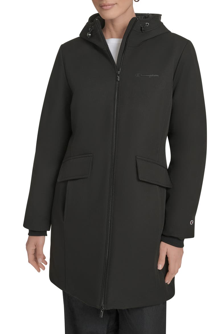 Hooded Coat, Main, color, BLACK
