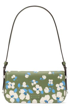 liv painterly bouquet embossed leather shoulder bag