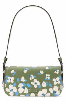 liv painterly bouquet embossed leather shoulder bag