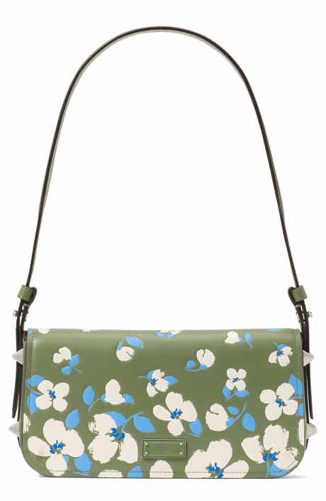 liv painterly bouquet embossed leather shoulder bag