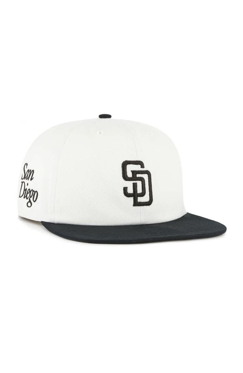 '47 Men's '47 White/Black San Diego Padres Foundation Captain Snapback Hat, Main, color, White