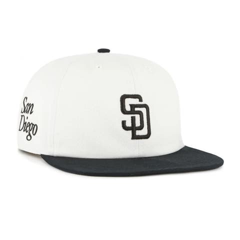 Men's '47 White/Black San Diego Padres Foundation Captain Snapback Hat