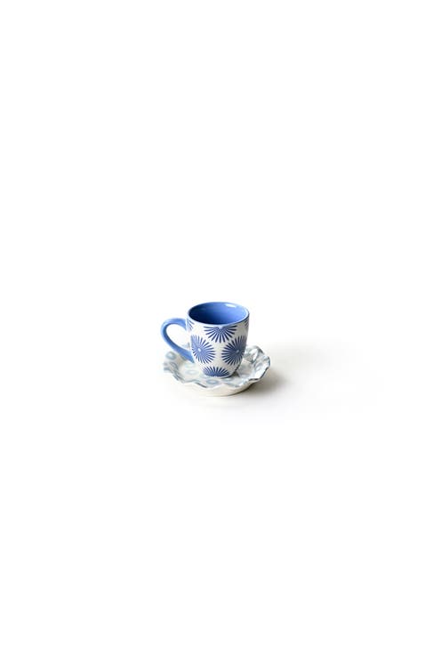 Iris Blue Espresso Cup and Saucer Set