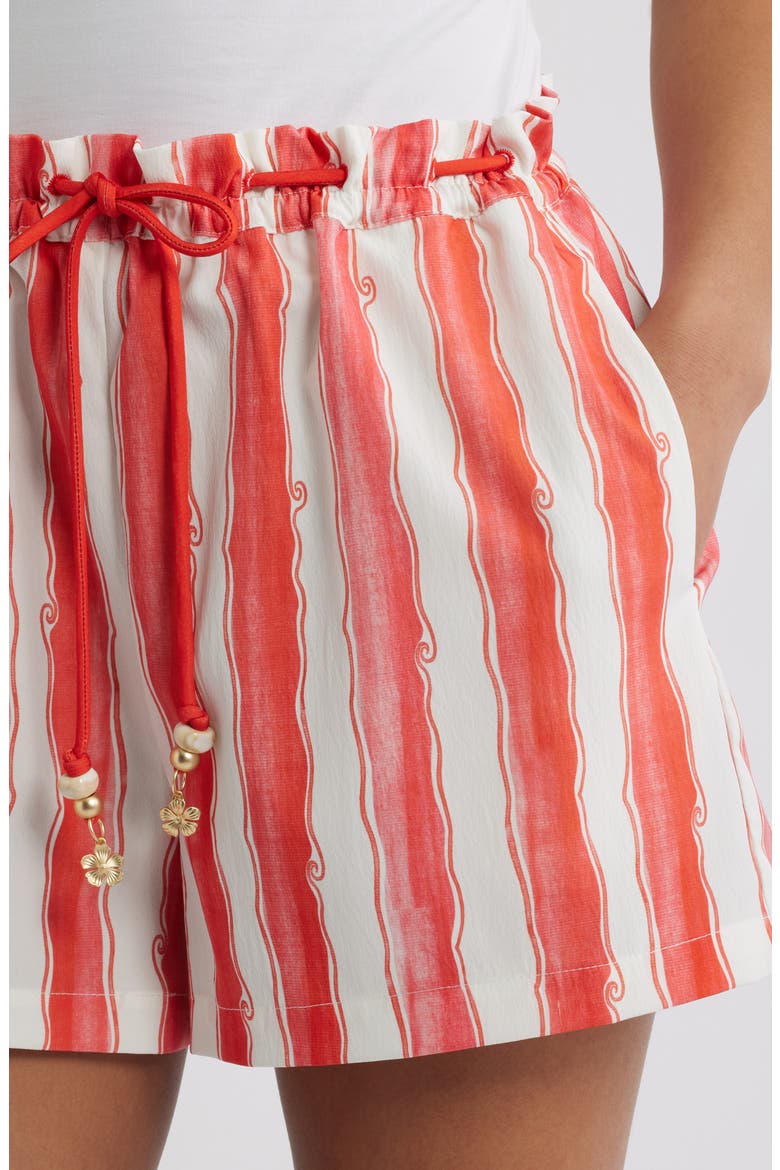 Striped Paperbag Shorts, Alternate, color, CHERRY GLAZE