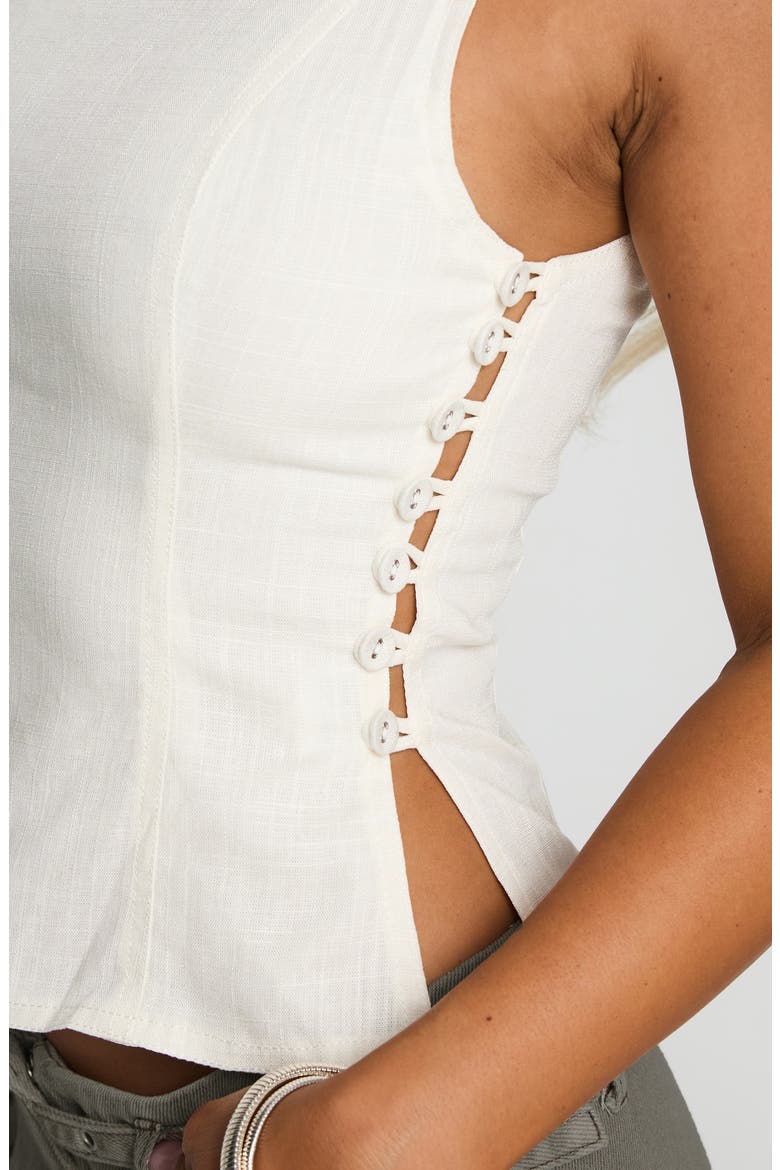 Escaper Button Top, Alternate, color, WHITE