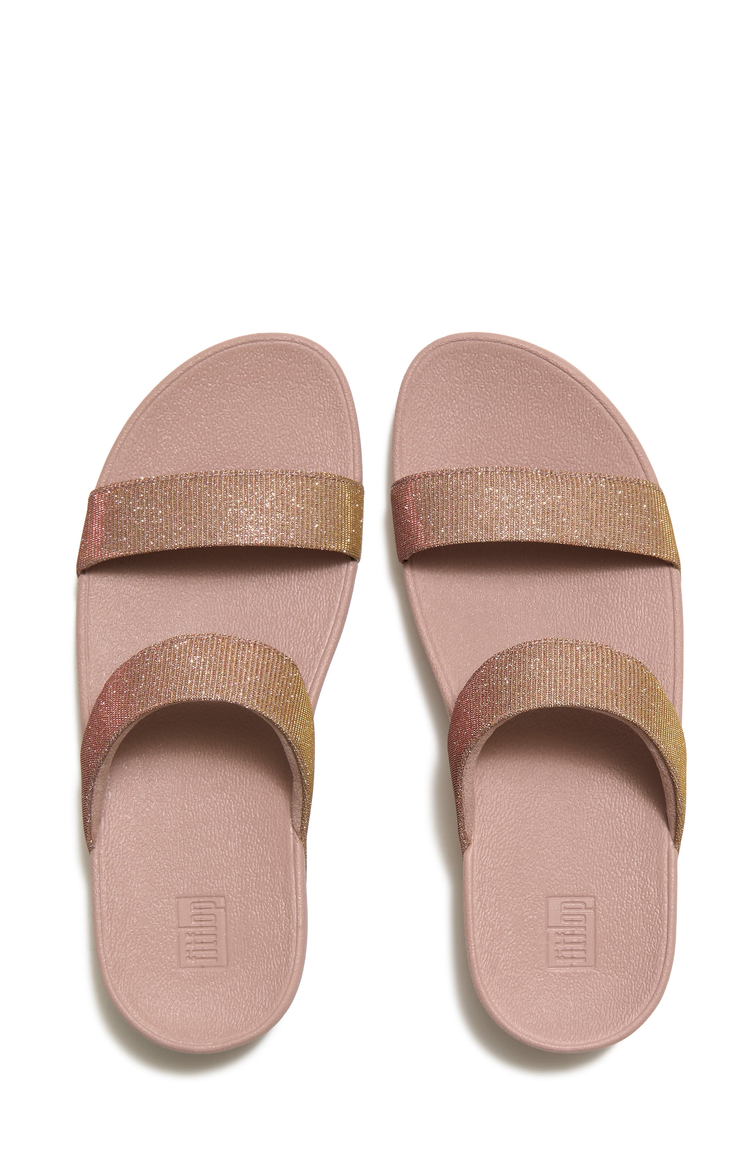 Flowrise Glitz Wedge Slide Sandal, Alternate, color, ROSE GOLD