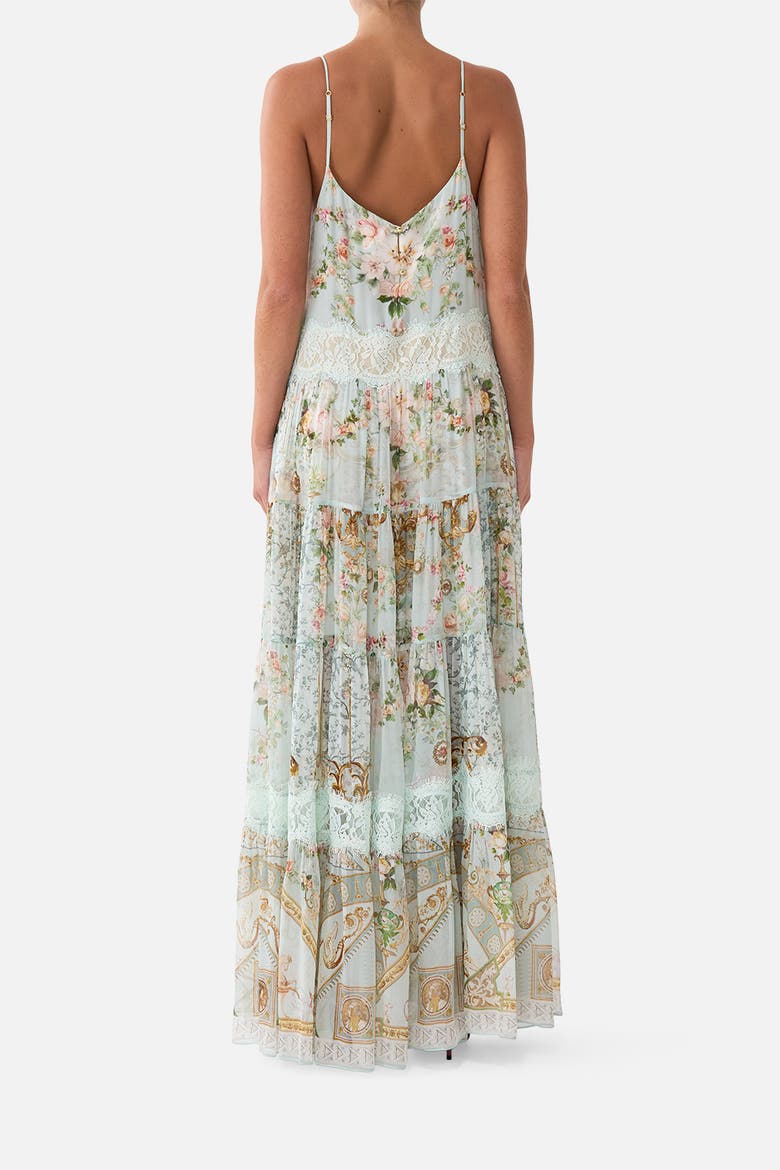Trapeze Tiered Dress With Lining, Alternate, color, Wildflower Wunderland