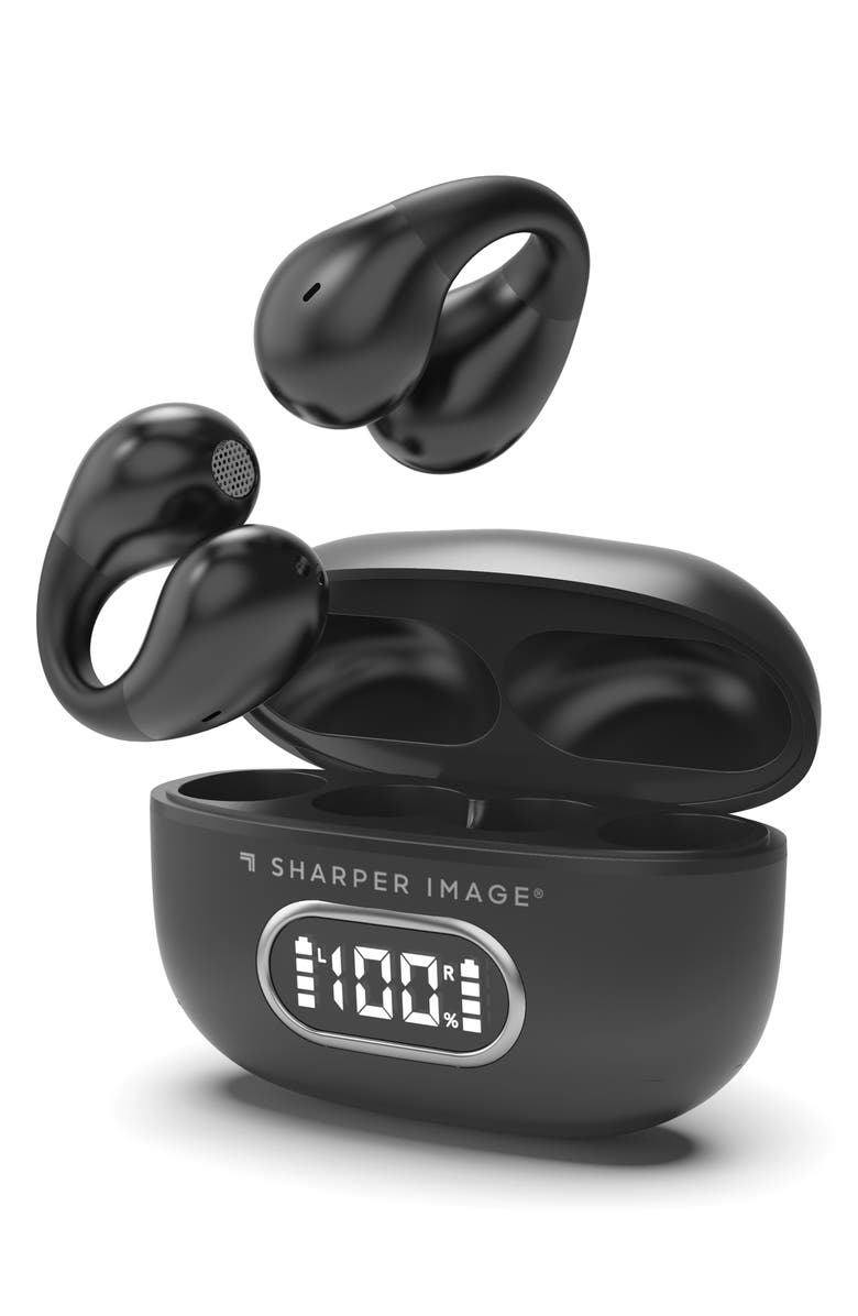 Sharper Image Open Air Clip True Wireless Earbuds, Main, color, Black