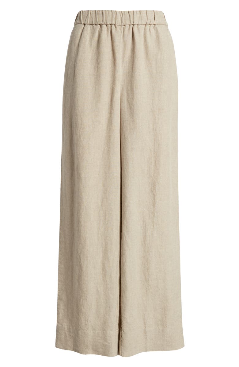 Eileen Fisher Organic Linen Wide Leg Pants, Alternate, color, 