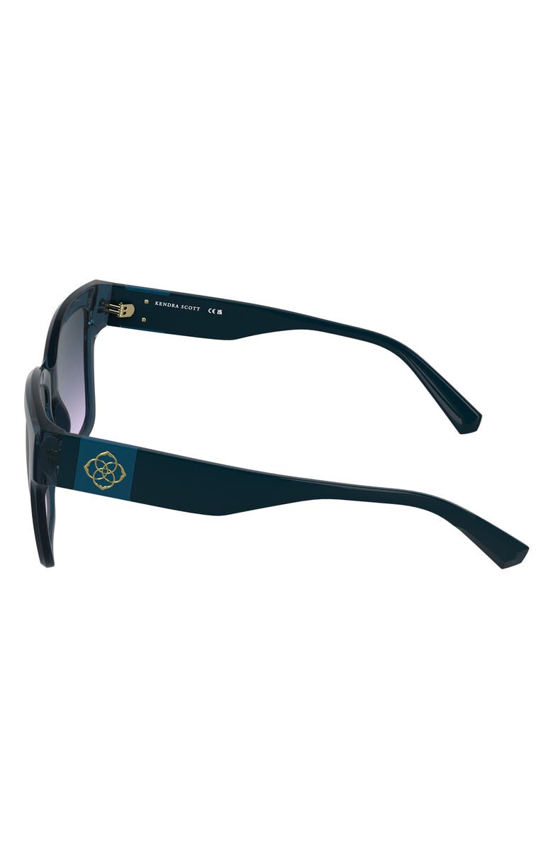 Kendra Scott Dira 56mm Rectangular Sunglasses, Alternate, color, Blue