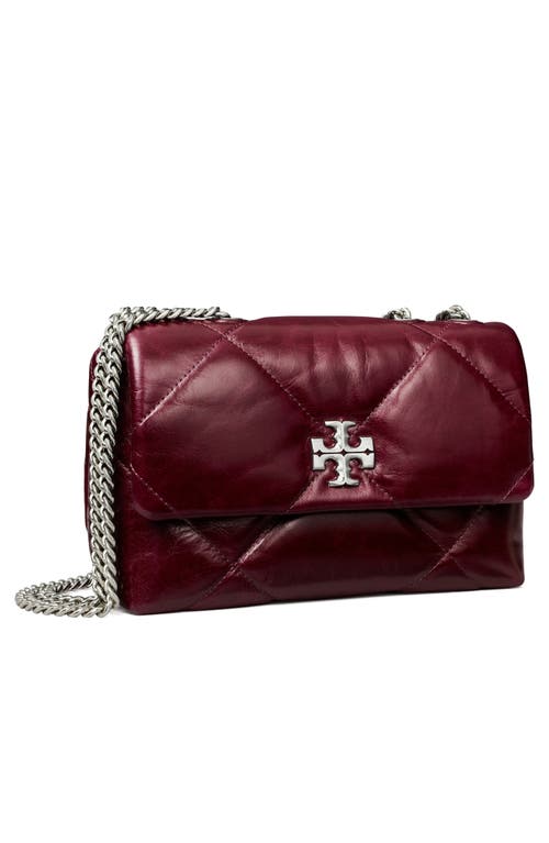 Tory Burch Kira Distressed Diamond Quilted Leather Convertible Shoulder Bag In Red