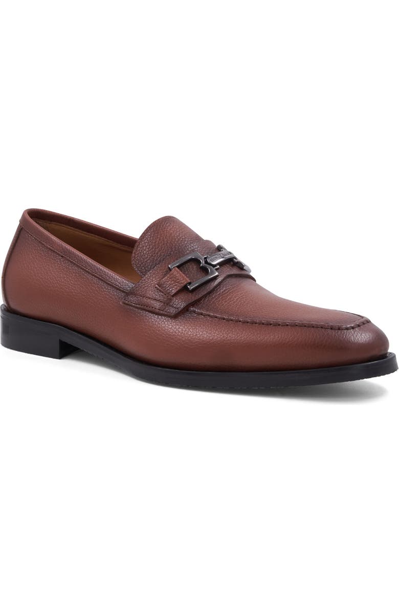 Bruno Magli Roberto Pebbled Bit Loafer, Main, color, Cognac Tumbled