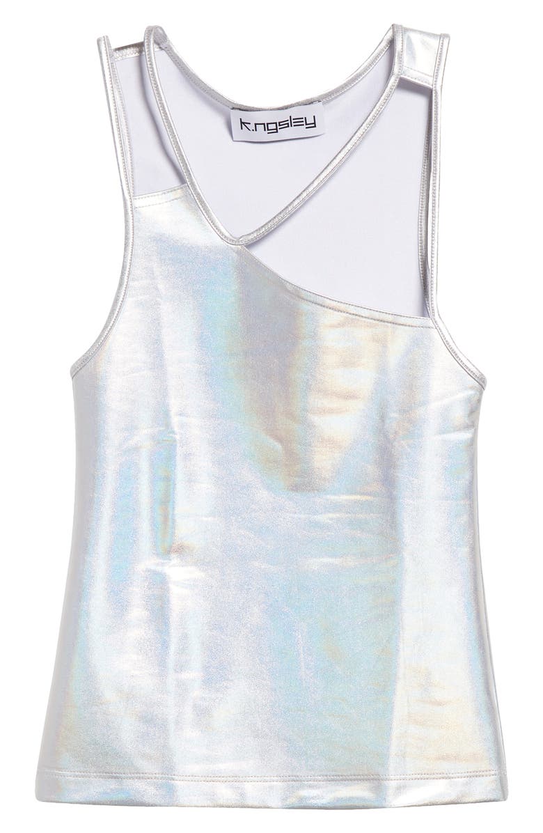 K.NGSLEY Fist Asymmetric Iridescent Cutout Camisole, Alternate, color,
