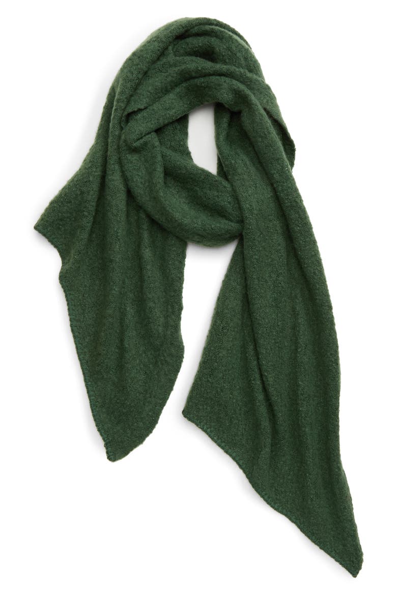 Plush Bias Scarf, Main, color, GREEN PASTURE