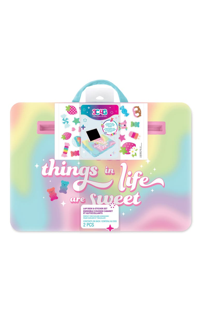 3C4G Make It Real Life Is Sweet Lap Desk & Sticker Set, Main, color, Multicolored