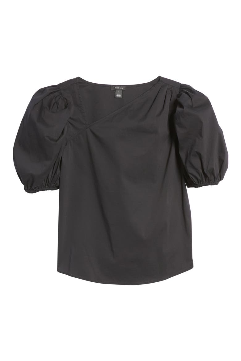 Puff Sleeve Blouse, Alternate, color, BLACK