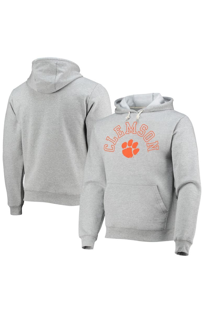 LEAGUE COLLEGIATE WEAR Men's League Collegiate Wear Heathered Gray Clemson Tigers Seal Neuvo Essential Fleece Pullover Hoodie, Main, color, Heather Gray