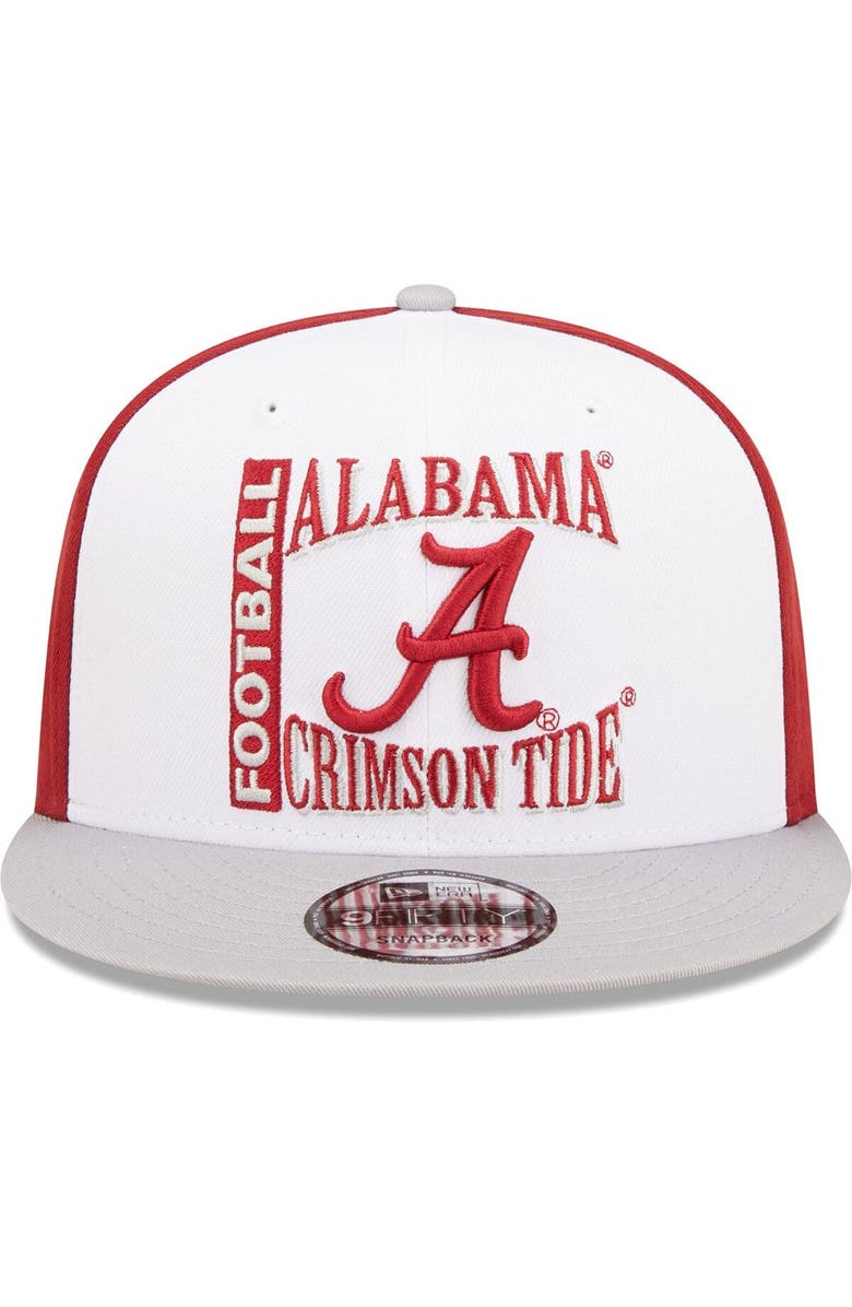 New Era Men's New Era White/Crimson Alabama Crimson Tide Retro Sport 9FIFTY Snapback Hat, Alternate, color,