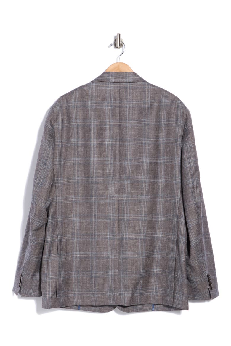 Crown Crafted Pearce Tailored Plaid Wool, Silk & Linen Sport Coat, Alternate, color, ESPRESSO