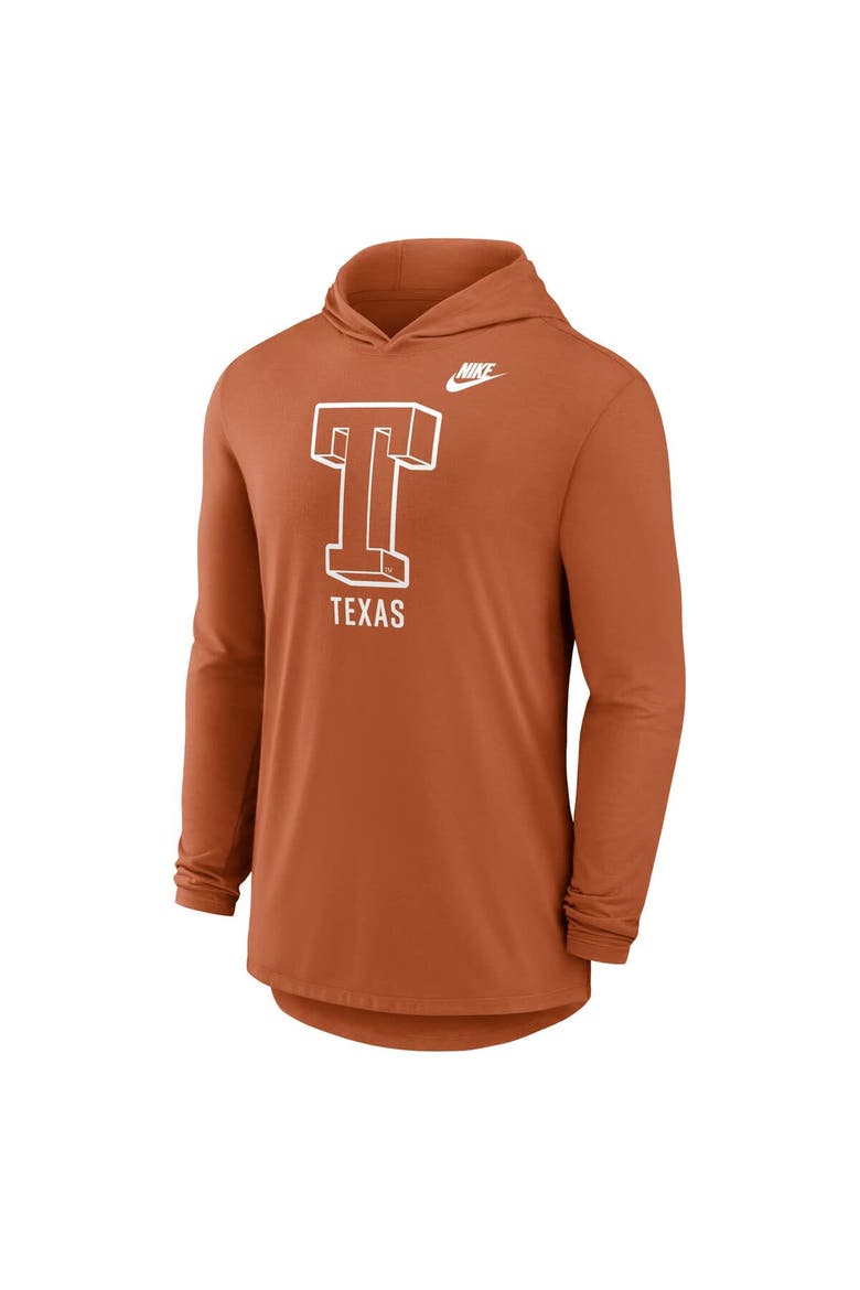 Men's Nike Texas Orange Texas Longhorns Legacy Tri-Blend Dri-FIT Long Sleeve Hoodie T-Shirt, Alternate, color, Burnt Orange