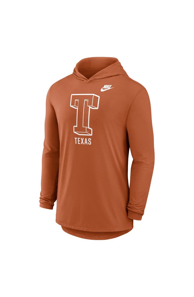 Nike Men
s Nike Texas Orange Texas Longhorns Legacy Tri-Blend Dri-FIT Long Sleeve Hoodie T-Shirt, Alternate, color, Burnt Orange