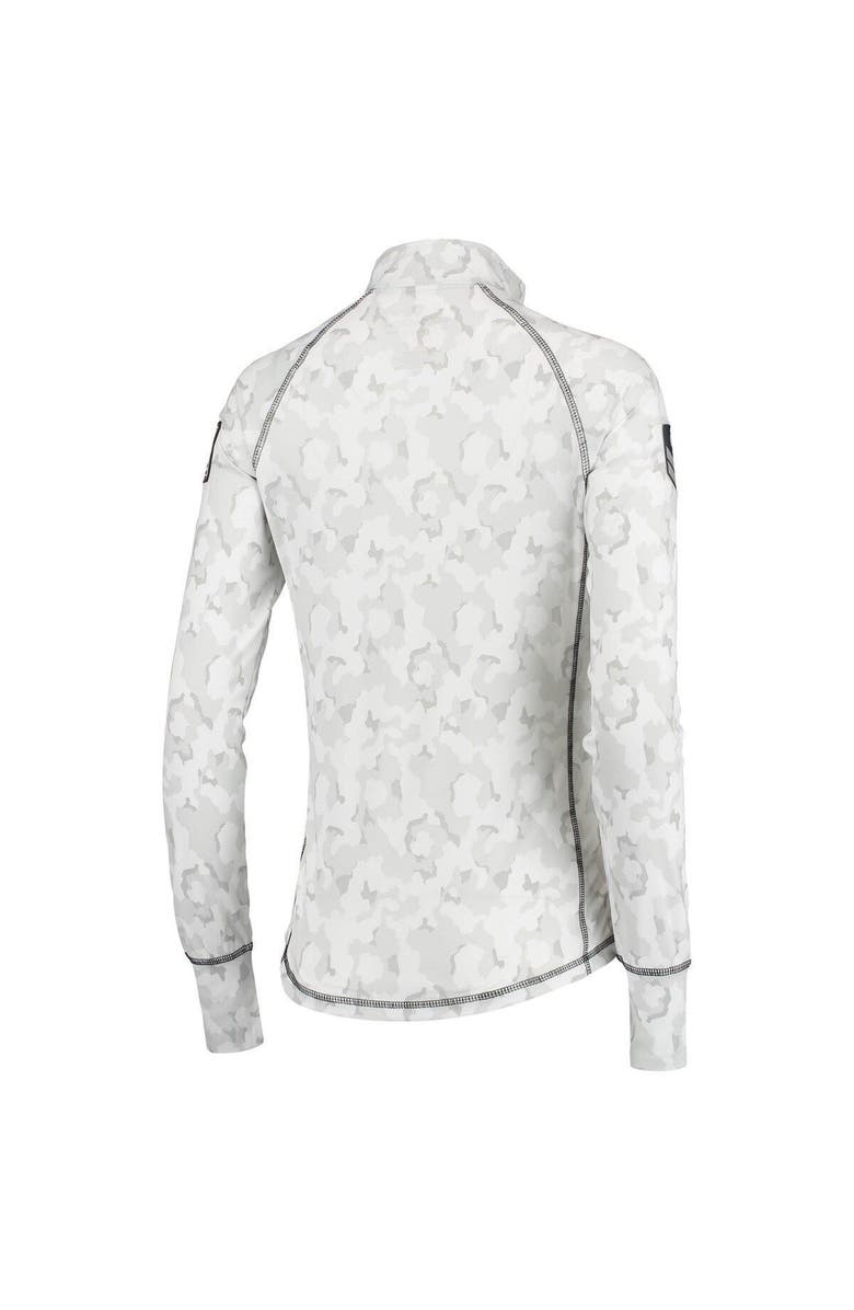 COLOSSEUM Women's Colosseum White Iowa Hawkeyes OHT Military Appreciation Officer Arctic Camo Fitted Lightweight 1/4-Zip Jacket, Alternate, color, 