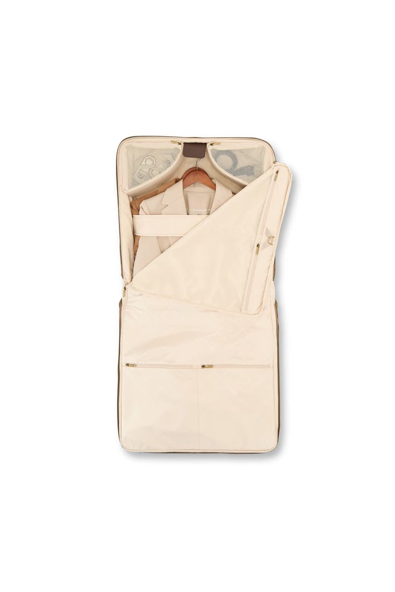 Tweed Spinner Garment Bag, Alternate, color, Tweed/Natural Leather