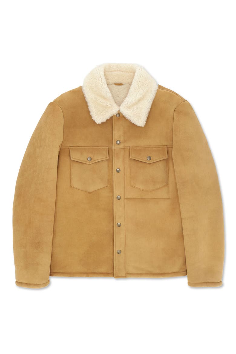 Short Shearling Jacket, Main, color, Camel