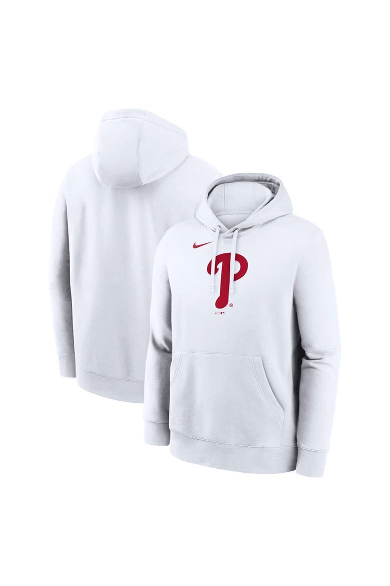 Men's Nike White Philadelphia Phillies Logo Club Hoodie, Main, color, White