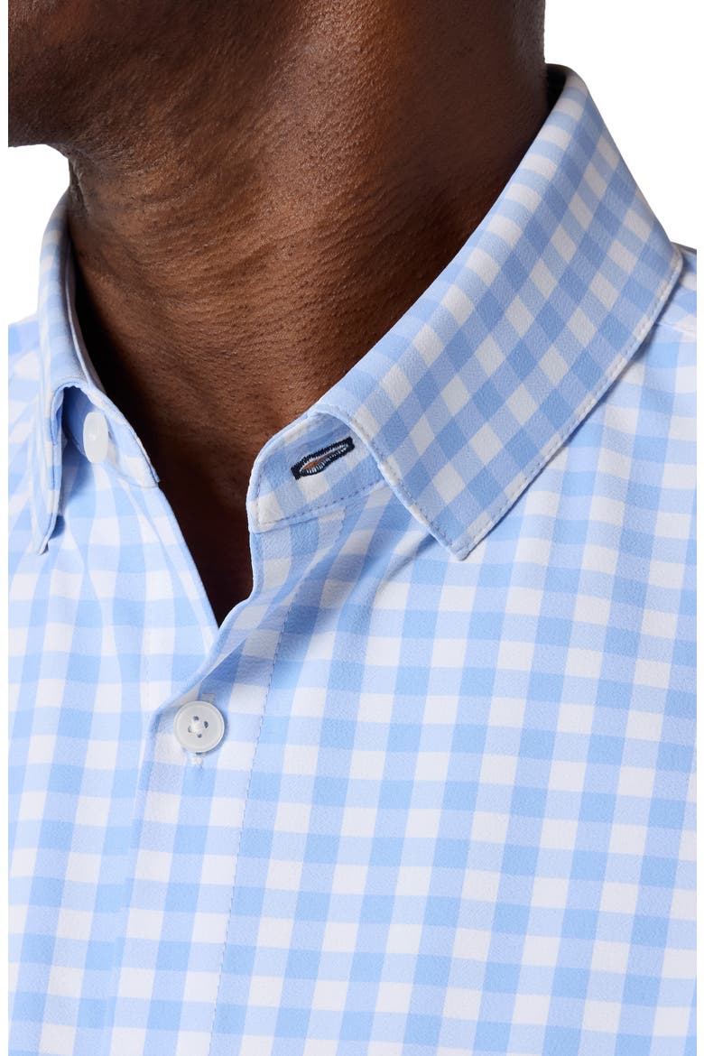 Men's Leeward Trim Fit GinghamButton-Up Shirt, Alternate, color, LIGHT BLUE GINGHAM