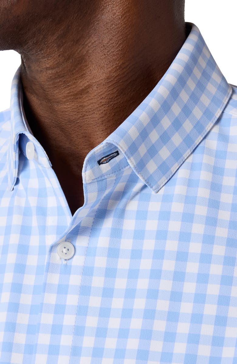 Mizzen+Main Men's Leeward Trim Fit GinghamButton-Up Shirt, Alternate, color, Light Blue Gingham