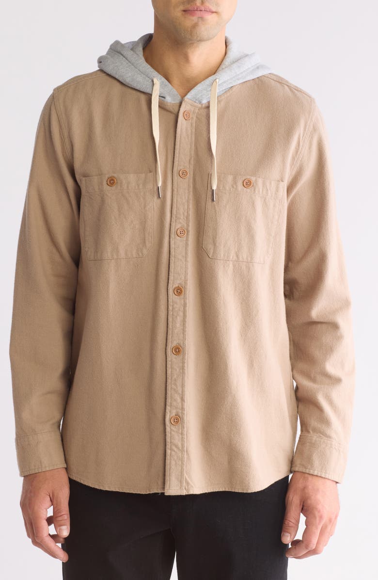Lucky Brand Hooded Button Shirt Jacket, Main, color,