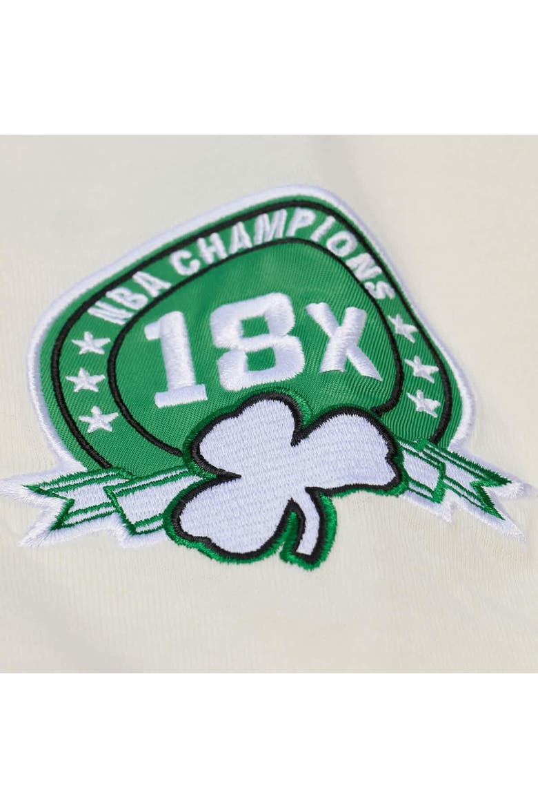 Men's Mitchell & Ness Cream Boston Celtics Hardwood Classics Chainstitch Premium T-Shirt, Alternate, color, Cream