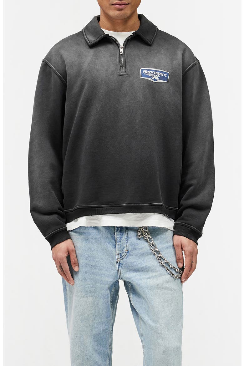 Nothing Faster Quarter Zip Graphic Sweatshirt, Main, color, STAINED BLACK