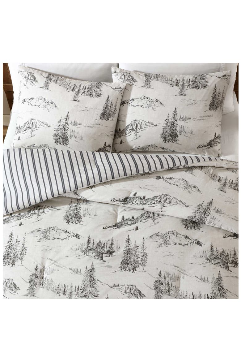 Rocky Mountain Cabin Reverisble Comforter Set, Alternate, color, LIGHT GREY/ BEIGE