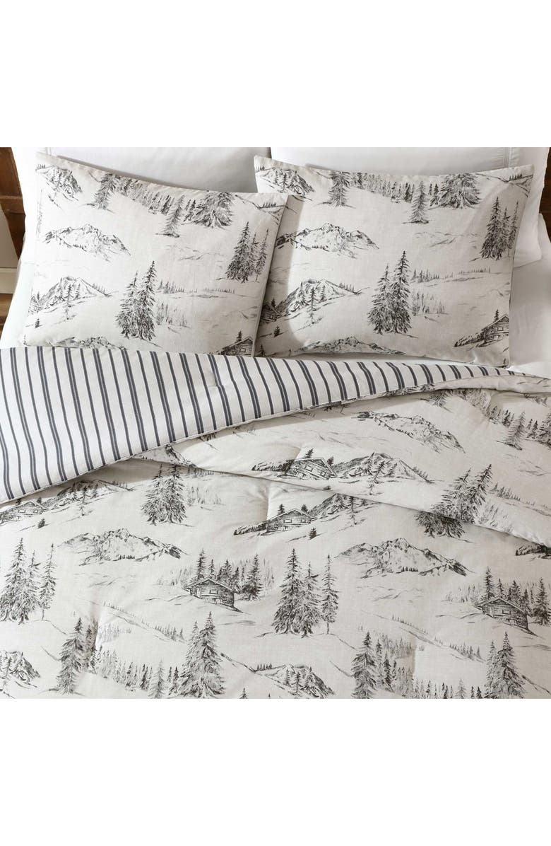 Eddie Bauer Rocky Mountain Cabin Reverisble Comforter Set, Alternate, color, Light Grey/ Beige