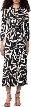 Diane von Furstenberg Sana Two Leaf Print Wrap Shirtdress