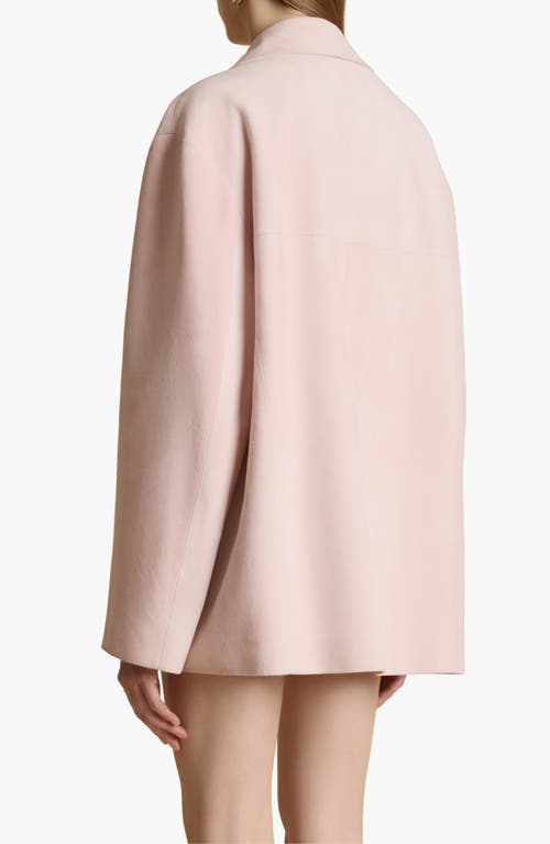 Shop Khaite Morsson Oversize Suede Jacket In Soft Pink