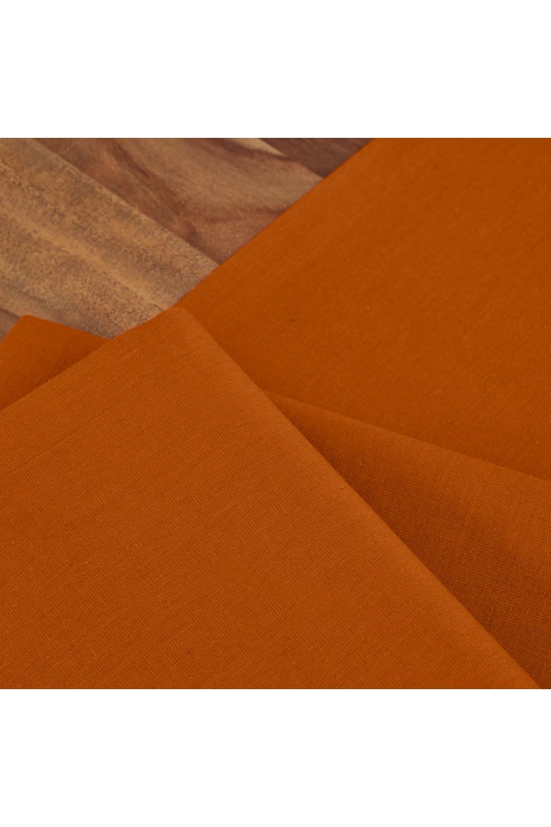 Dru Cotton Linen Solid Table Runner, Alternate, color, Cinnamon