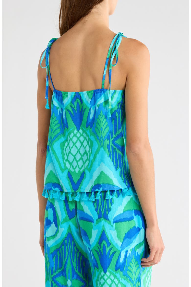 Blissy Tropical Yari Tie Strap Tank, Alternate, color, KELLY-BLUE-MUL