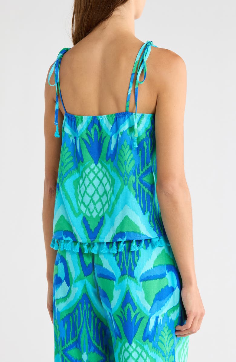 SUGARLIPS Blissy Tropical Yari Tie Strap Tank, Alternate, color, Kelly-Blue-Mul